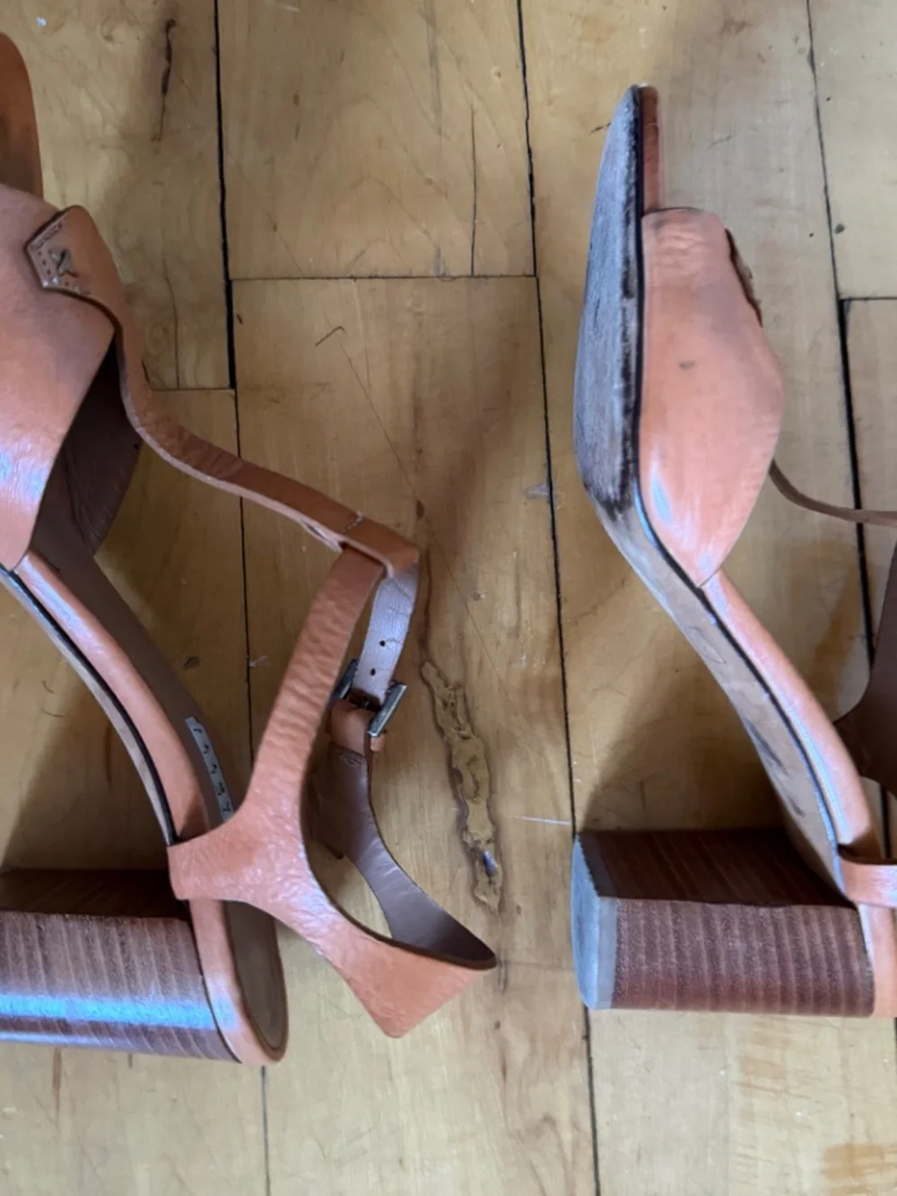 Fratelli Rossetti Siviglia Cognac Leather T-Strap Sandals sz 36